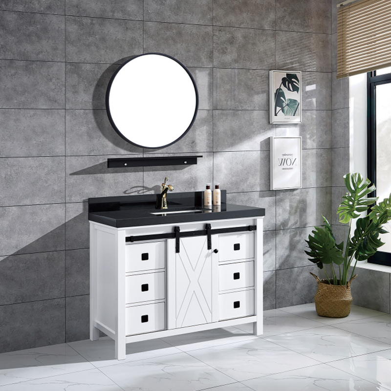 Oak & Solid Wood Bathroom Cabinet Marble Ceramic Under Counter Basin Bathroom Vanity 210