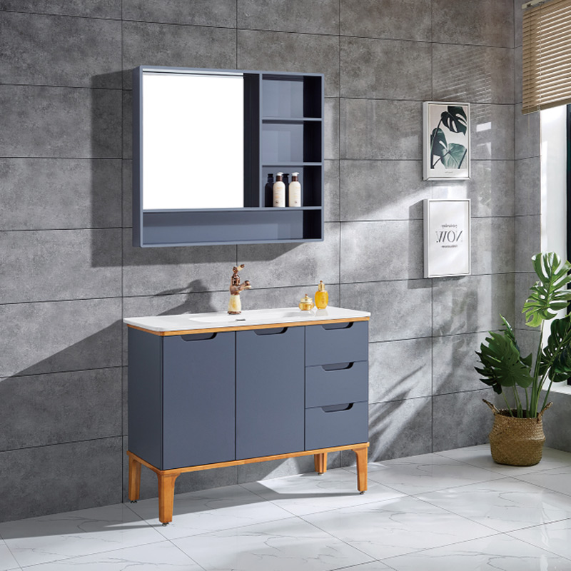 Oak & PVC Bathroom Cabinet Holistic Ceramic Basin Bathroom Vanity 6241