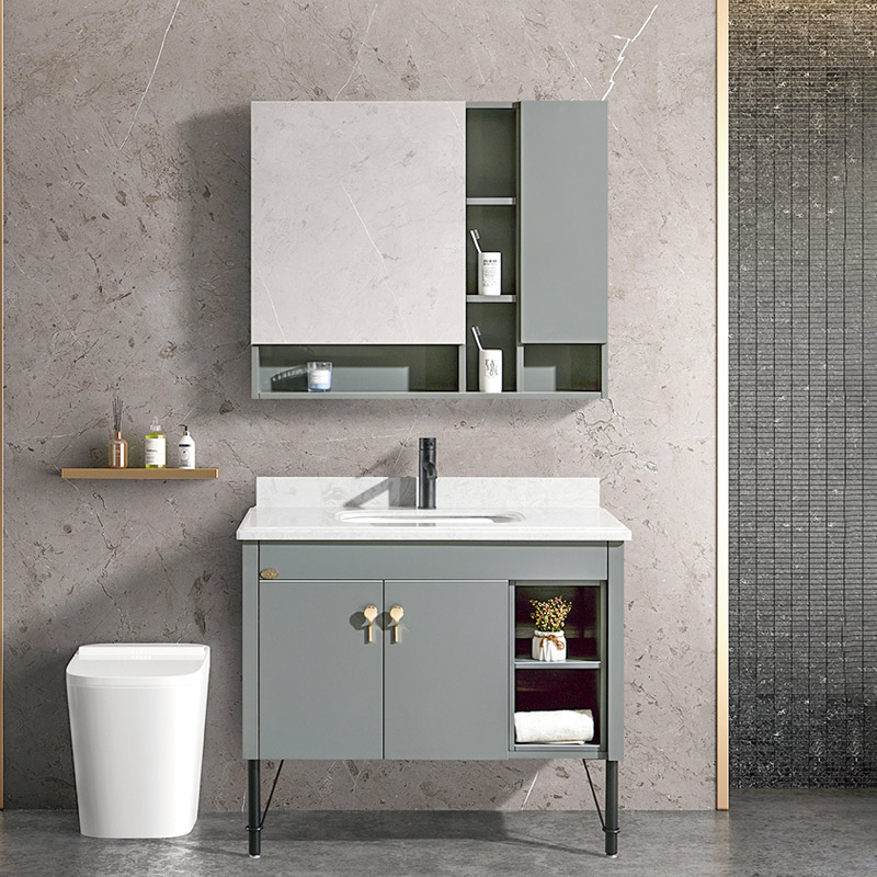 Oak & Solid Wood Bathroom Cabinet Marble Ceramic Under Counter Basin Bathroom Vanity X223