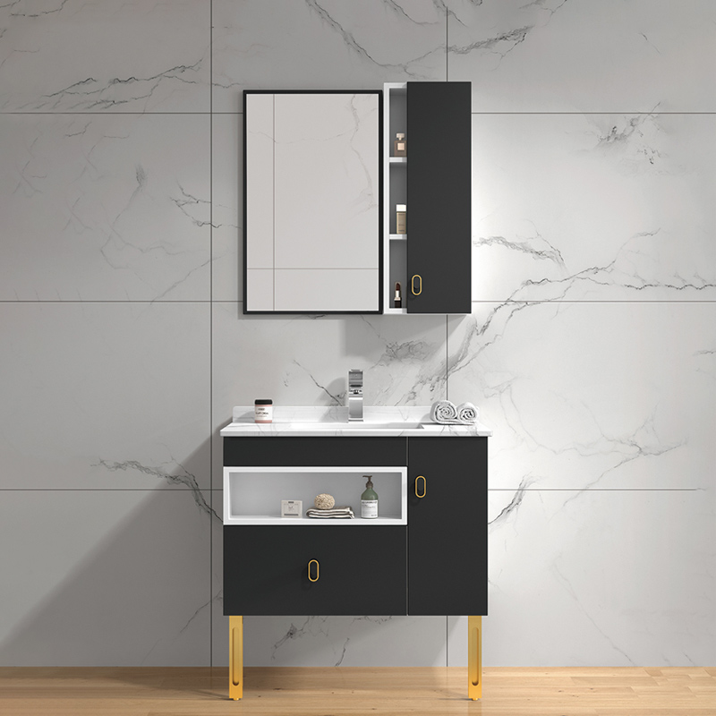 Oak & Solid Wood Bathroom Cabinet Sintered Stone Ceramic Under Counter Basin Bathroom Vanity X235